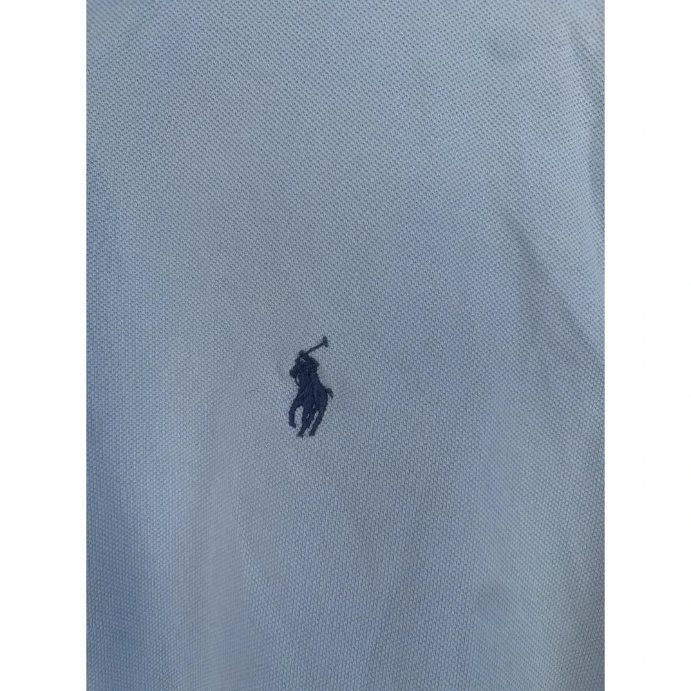 Polo Ralph Lauren Men XL Custom Slim Fit Light Blue Pique Polo Golf Shirt Cotton